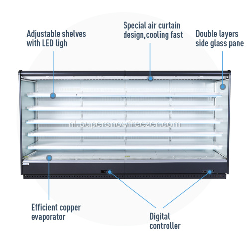 Multi Deck Groente Koelkast Showcase Cooler te koop